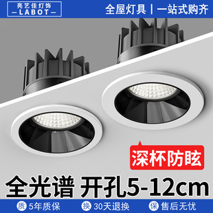 Full spectrum anti-glare spotlight led embedded ceiling lamp headless downlight living room ceiling drilling 8/9/10/12