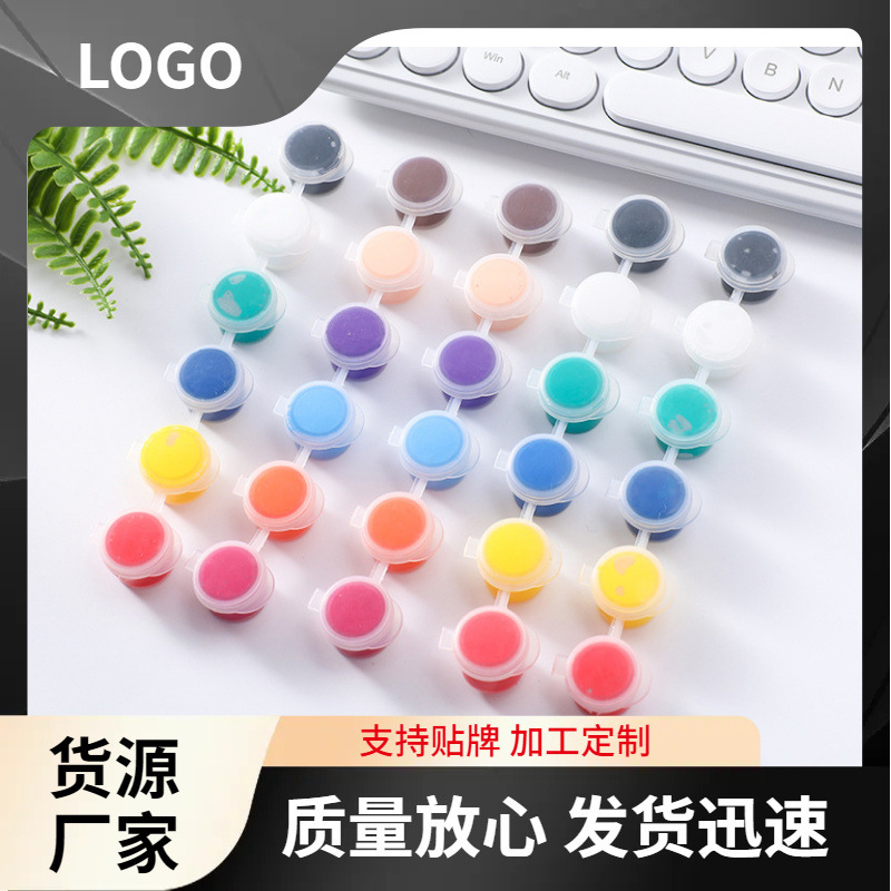 Manufacturer Supplies Kidsren's Acrylic Paint 12 Colors 6 Conjoined Student Art Painting and Coloring Plaster Doll Paint Strips Manufacturer Supplies Kidsren's Acrylic Paint 12 Colors 6 Conjoined Student Art Painting and Coloring Plaster Doll Paint Strips