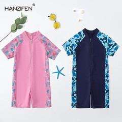 Children's swimsuits for boys and girls, middle children, 2024 new model, Korean baby one-piece quick-dry professional hot spring swimming suit