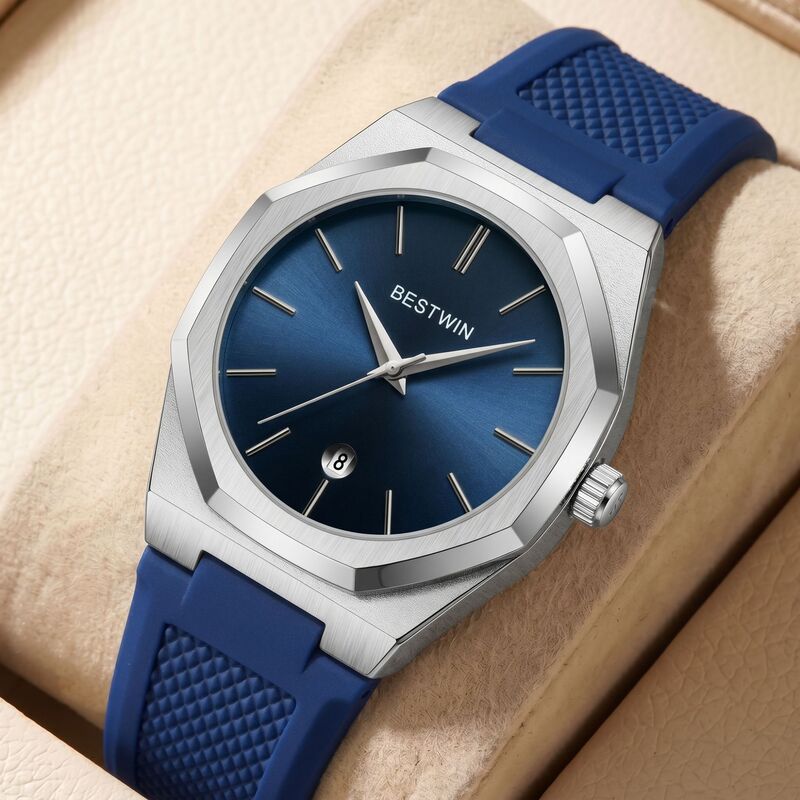 Silicone Strap Quartz Watch Men's Cross-Border Men's Watch Men's Wholesale Bestwin Calendar Fashion Men's Watch Silicone Strap Quartz Watch Men's Cross-Border Men's Watch Men's Wholesale Bestwin Calendar Fashion Men's Watch
