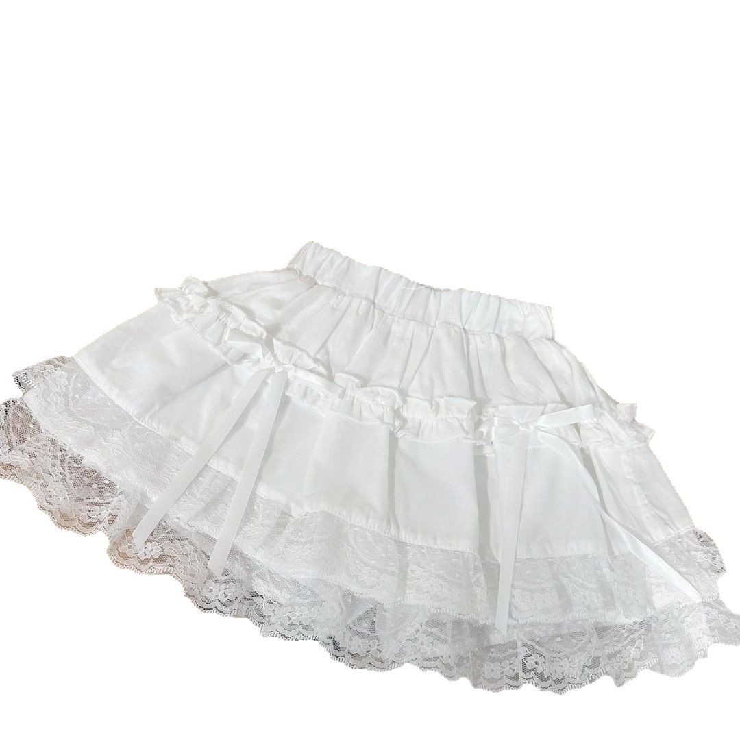 Falda de pastel de algodón fino para niñas 2025 verano nuevo estilo de encaje para niños falda de hadas falda linda para bebés