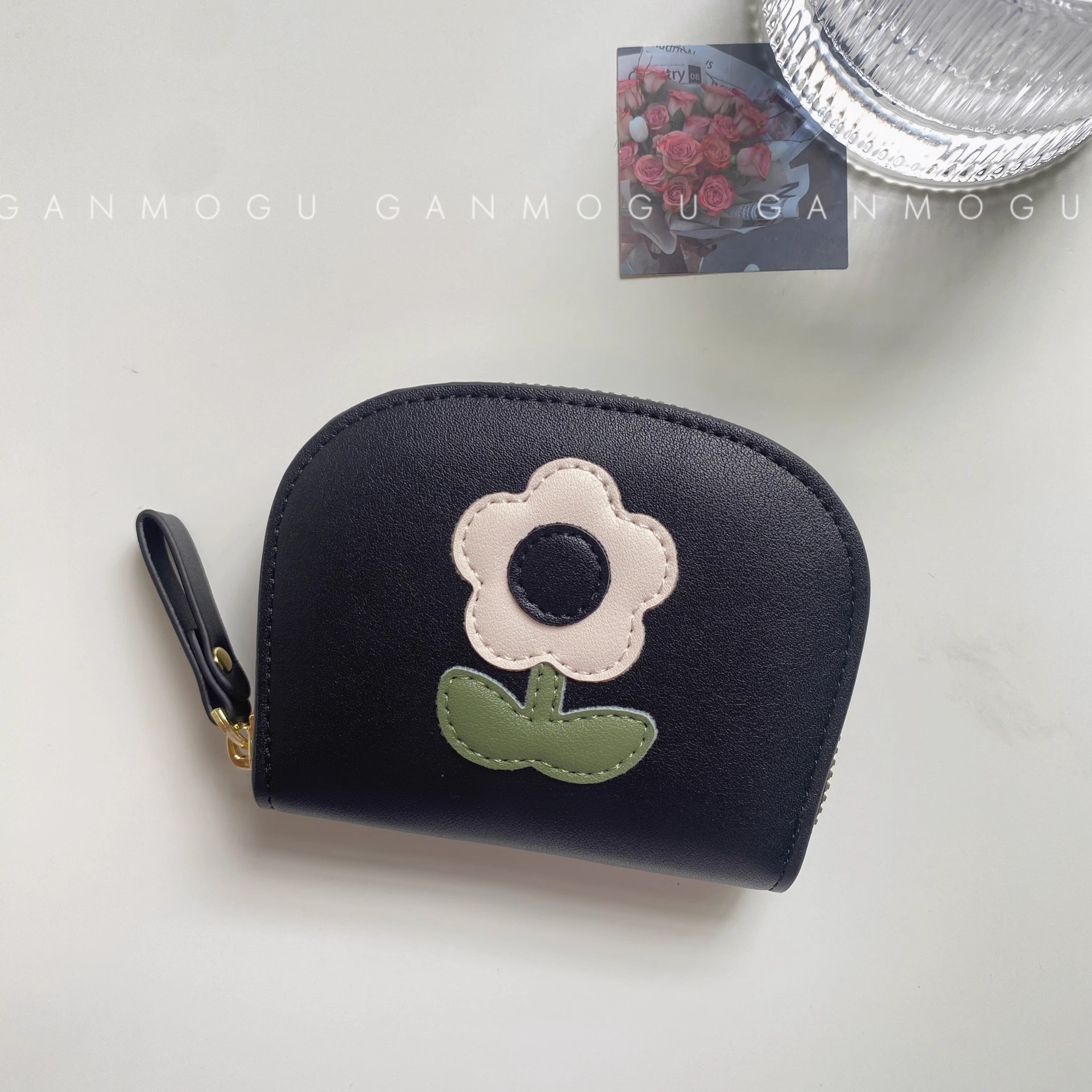 Tarjetero tipo acordeón con diseño de flores de estilo japonés, cartera para mujer, compacta, portátil, monedero, tarjetero con múltiples ranuras para tarjetas, tarjetero para tarjetas de autobús