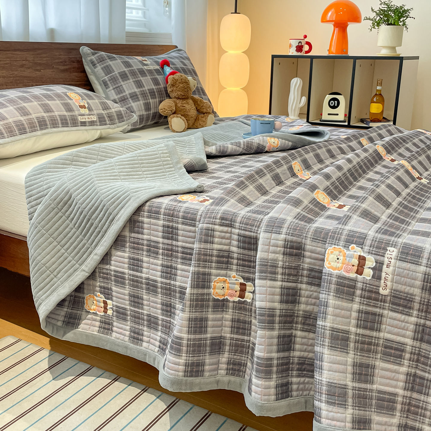 All-Inclusive Non-Slip Fitted Bed Sheets, Cotton Cartoon Bed Cover, Simmons Mattress Protector, Pure Cotton Bed Cover, Dust-Proof Autumn and Winter Household