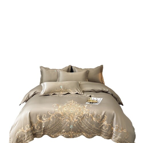 European-style bed sheet set of four pieces 100% cotton high-end light luxury ice silk duvet cover new pure cotton wedding bed linens
