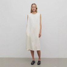 深圳南油2025春夏新款ROW风极简都市风气质亚麻无袖背心连衣裙
