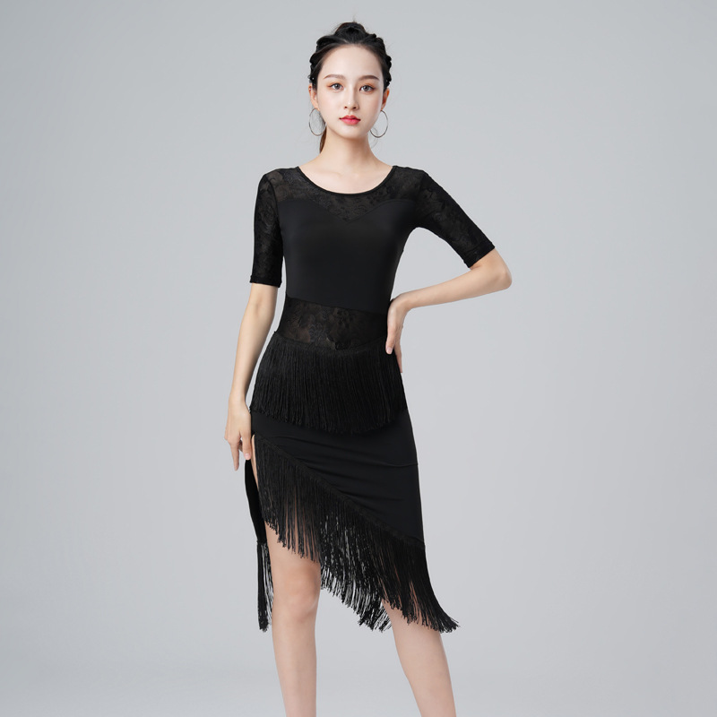 Latin dance skirt dress sexy adult women's summer new performance clothing art exam training clothing rumba competition performance clothing