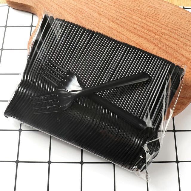 Birthday Cake Disposable Cutlery Plate Fork Plastic Combination Tableware Paper Plate Baking Environmentally Friendly Set Cheap Street Stall