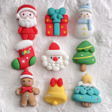23年圣诞9款卡通树脂饰品配件 diy手机壳奶油胶手工发夹水杯贴片