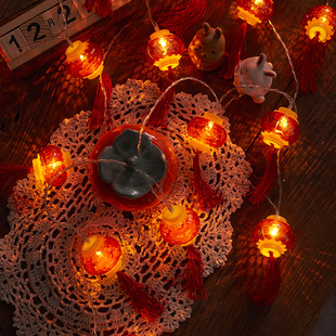2024 New Year Decoration Little Red Lantern String Lamp Hanging Ornaments Home New Year Gate Spring Festival Indoor Balcony Layout Color Dao