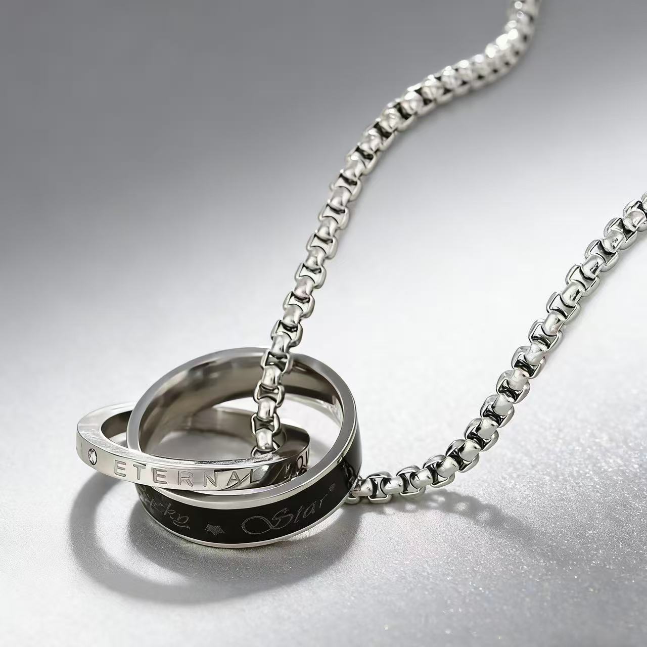 Titanium Steel Pendant Necklace For Men High-end Trendy Design_voghion.com