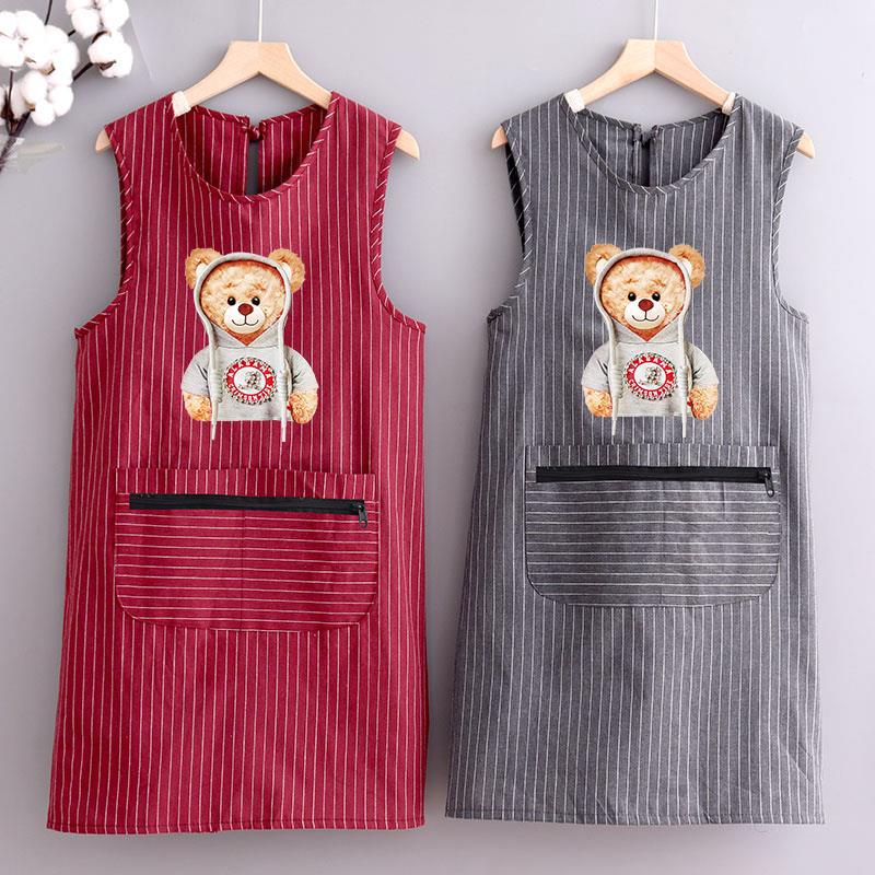 패션 앞치마 통기성 민소매 바지 여성 양복 조끼 작업복 남성면 얇은 여름 로고