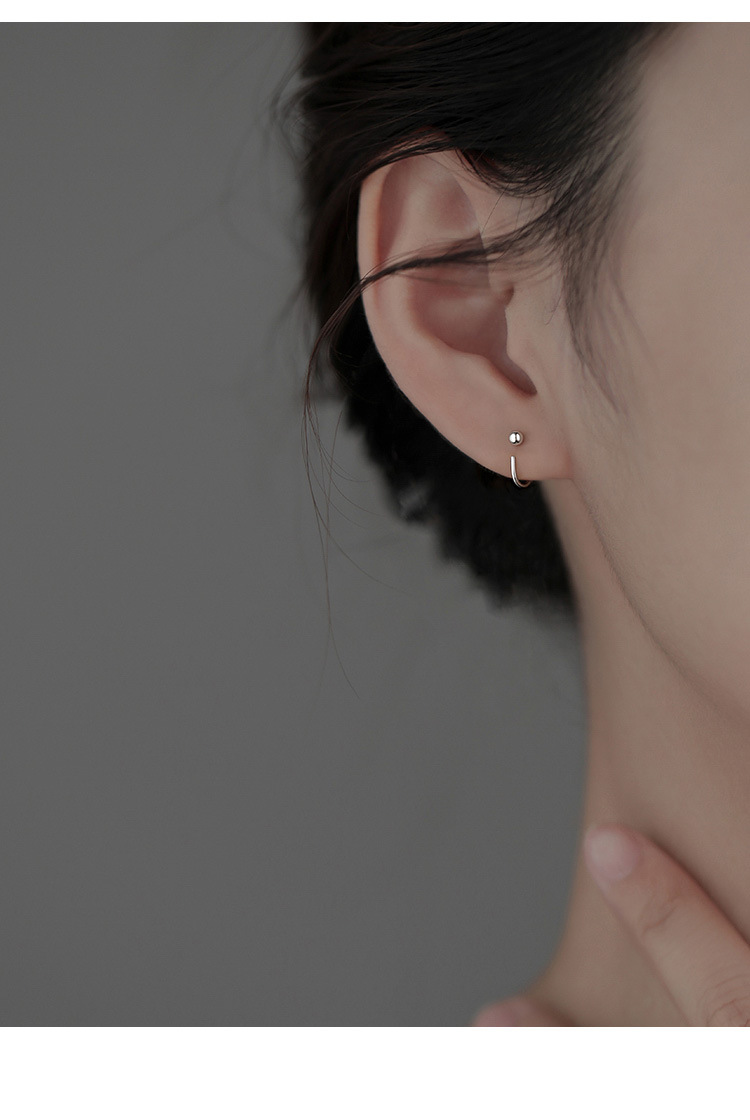 Geometric Bead Hook Earrings For Women Minimalist Style_voghion.com
