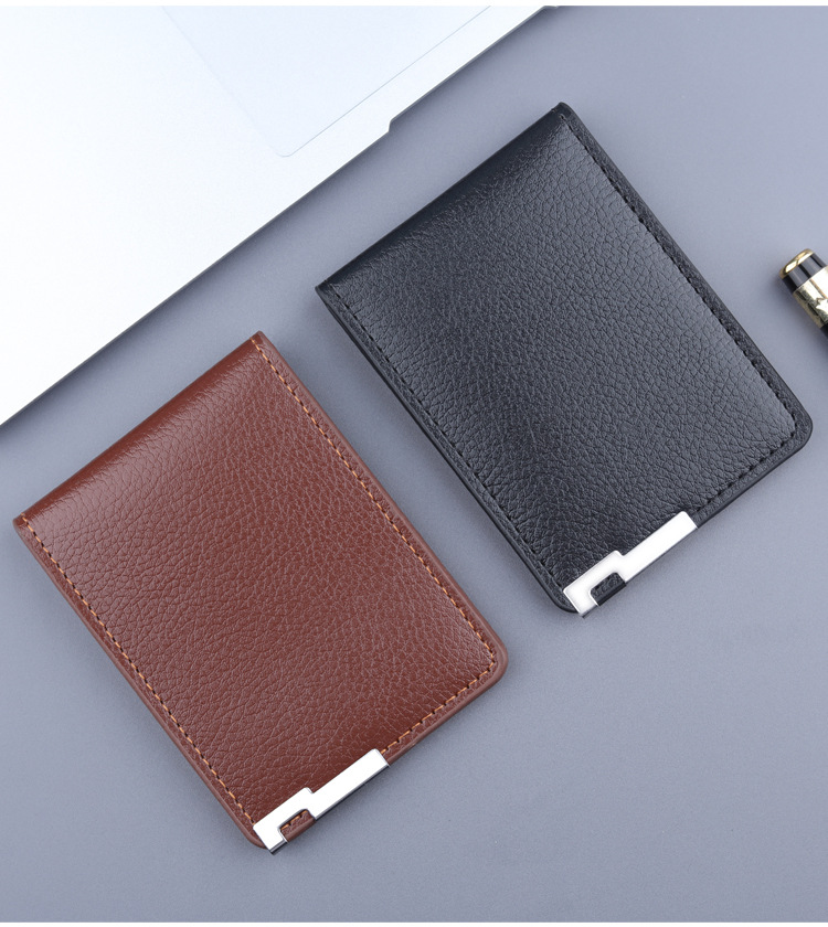 Men's Solid Color Pu Leather Open Card Holders display picture 2