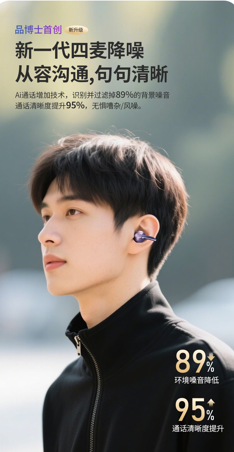Beambox conference headphones feature intelligent AI recording, transcription, simultaneous interpretation, Bluetooth wireless headphones, and ear clip noise reduction undefined