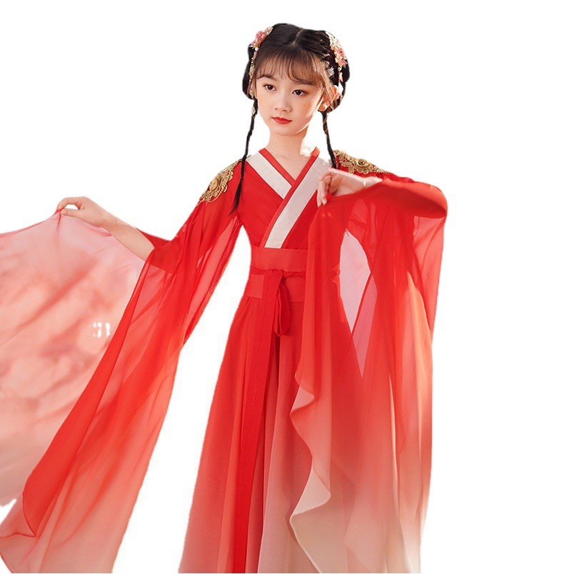 Girls' Chinese-Style Ancient Costume, Super Fairy-Like Hanfu, Elegant Ancient Style, 2026 New Autumn Children's Ruqun, Guzheng Performance Outfit