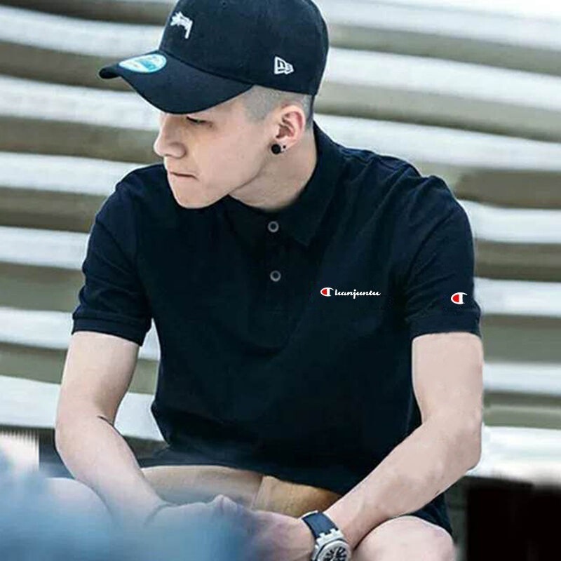Pique Cotton |   Summer Unisex Champion Short-Sleeved Polo Shirt Gj1100 #