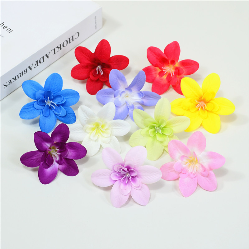 Simulated Orchid Head Artificial Flower Silk Orchid Hotel Catering Decoration Hairpin Flower Companion Gift Box Flower Arrangement DIY Fake Flower