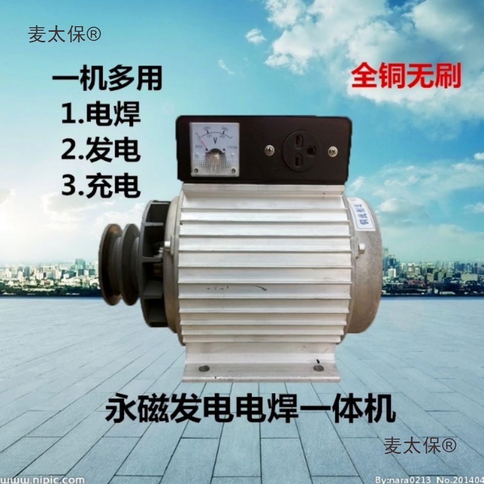 厂家直销小型永磁电焊发电两用一体机微型直流发电机220v一麦太保