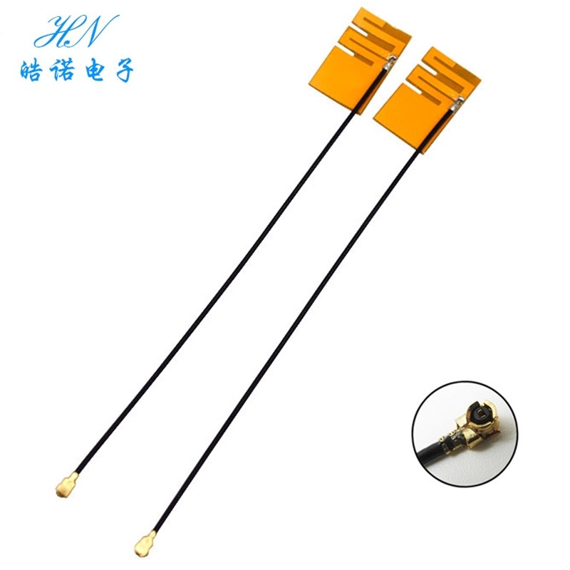 2.4G内置FPC贴片天线WiFi蓝牙模块4DBI高增益黃膜软天线IPEX1代口