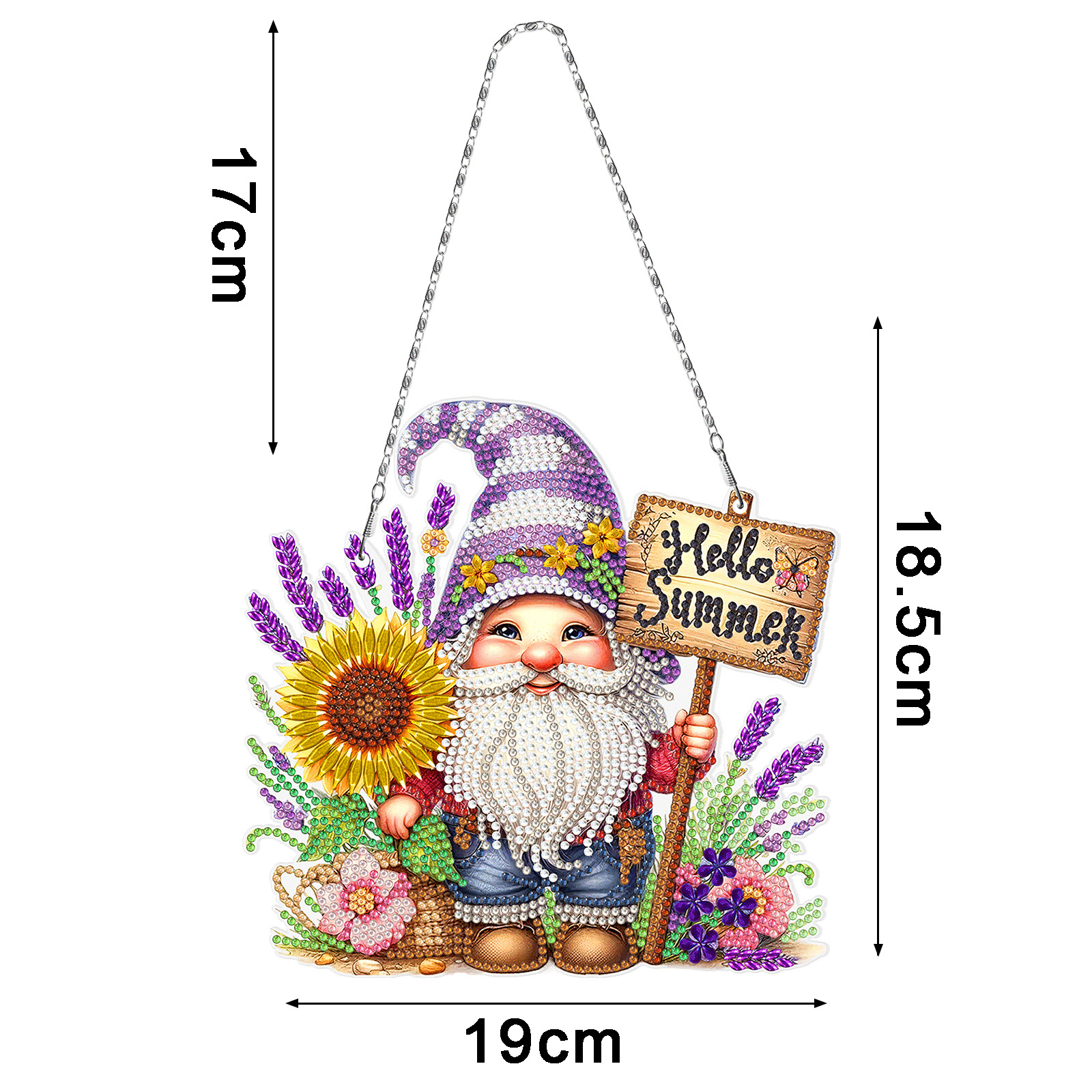 Pintura de diamantes DIY círculo dibujos animados colgante genio Navidad sala de estar decoración pintura distribuible