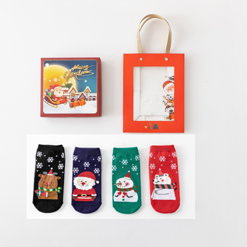 All Seasons Season Women's Gender Christmas Simple Style Classic Style Women's Color Block Cotton Ankle Socks 1 Set