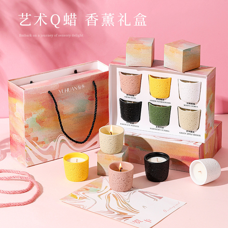Niche Scented Candle Gift Box Set for Home Bedroom, Soy Wax Fragrance Ornament, High-End Souvenir Wholesale