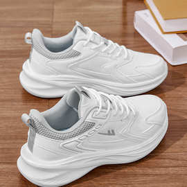 回力女鞋白色运动鞋女新皮革防水女白鞋轻质软底跑鞋