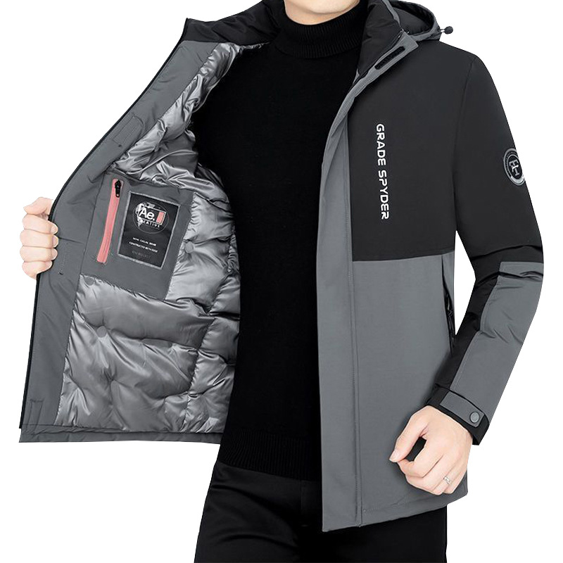 Chaqueta acolchada de algodón con capucha casual para hombres de mediana edad Chaqueta acolchada de algodón engrosada invierno cálido invierno abrigo de papá chaqueta acolchada de algodón