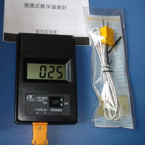 Производители поставляют тестер температуры с цифровым дисплеем TM902C маленький, удобный и практичный, до 1800 градусов