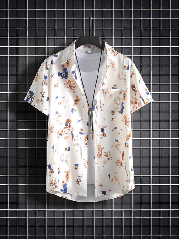 クロスボーダー半袖花柄シャツ海南島服ビーチウェア三亜ハワイ風タイ旅行男性カップルカジュアルルーズ|undefined