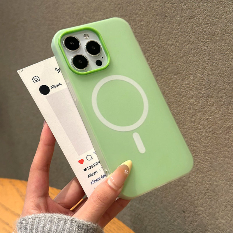Apple 15 肌に優しいキャンディーカラーの保護カバーに適したツーインワンゼリー磁気 iPhone16ProMax 携帯電話ケース|undefined