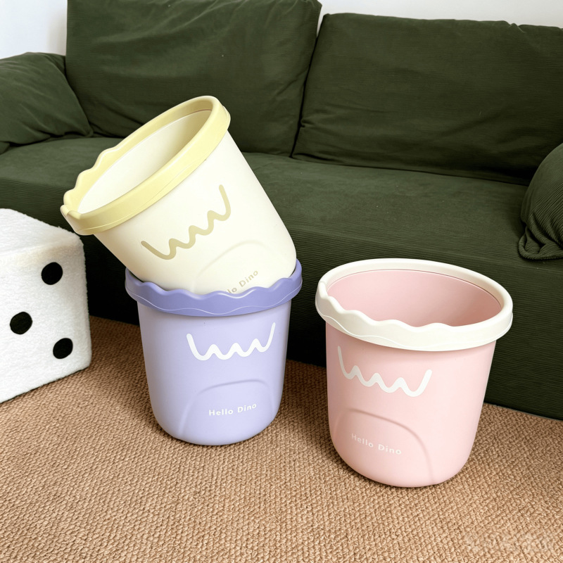 Cute Trash Can for Home Use in Kitchen, Bedroom, Living Room, Bathroom, with a Press Ring Design, High Aesthetic Value, 2026 New Model, Dormitory Wastebasket Cute Trash Can for Home Use in Kitchen, Bedroom, Living Room, Bathroom, with a Press Ring Design, High Aesthetic Value, 2026 New Model, Dormitory Wastebasket