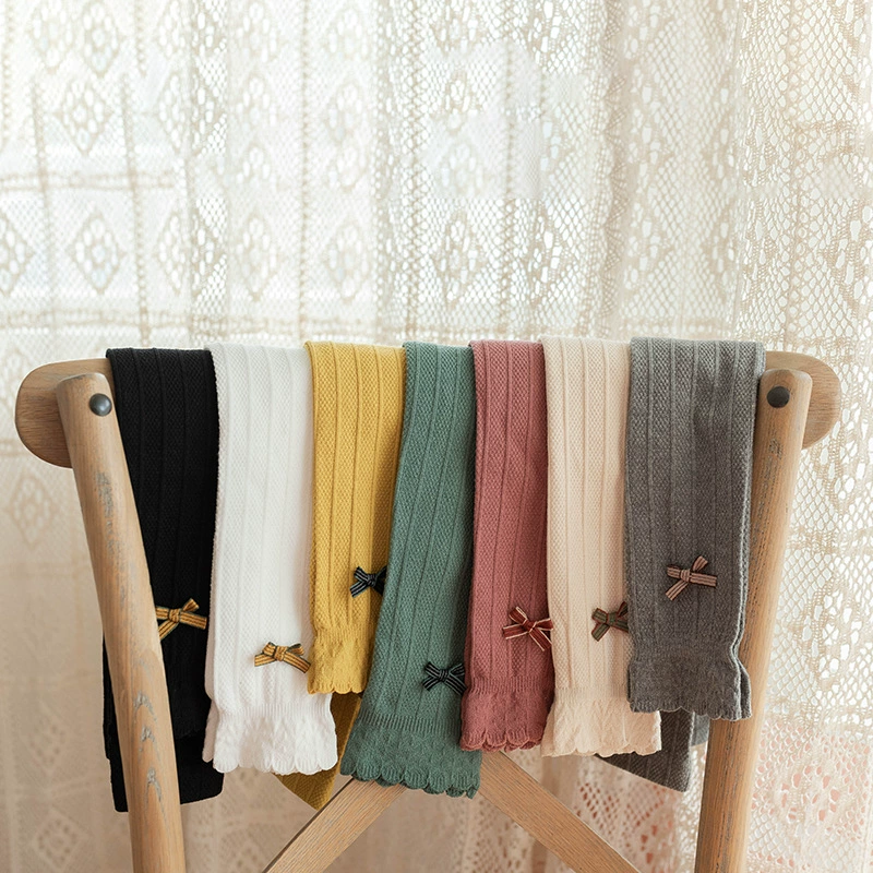 Детские leggings, осенние брюки, тонкие белые колготки с бантом, корейский стиль