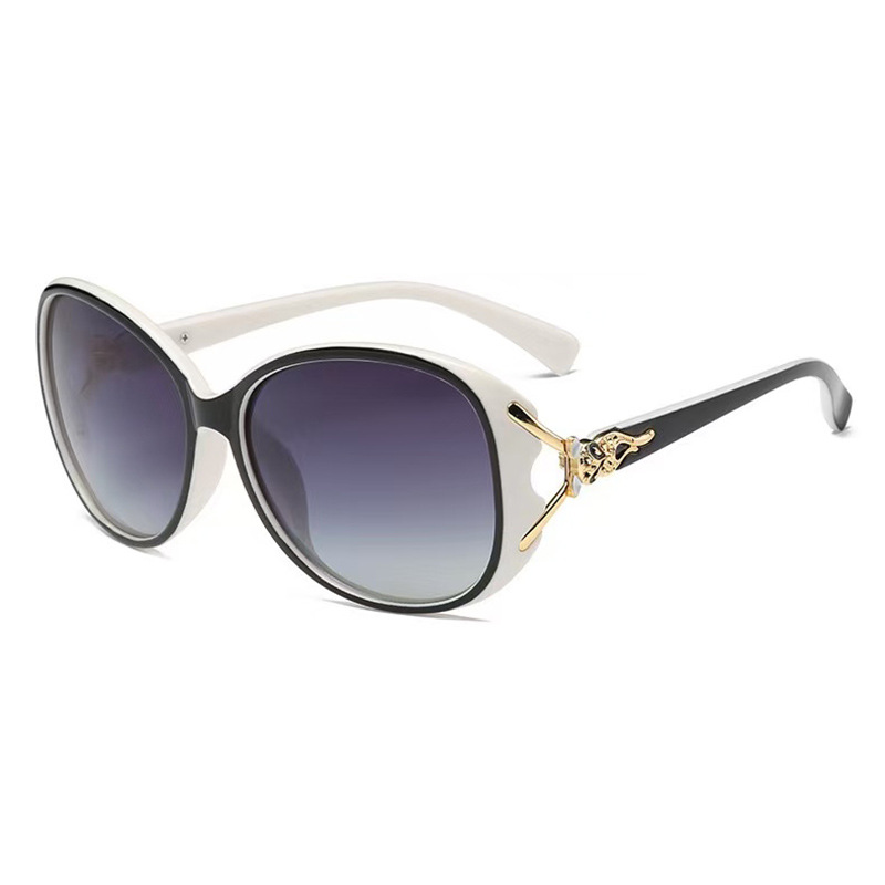 Ruosen New Fox Head Dot Paint Diamond Large Frame Women's Polarized Sunglasses Women's Fashion Driving Sunglasses Wholesale