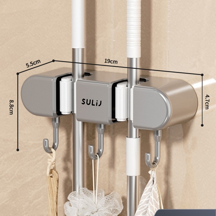 클립 2개, 후크 3개 - 클래식 그레이 [두께에 따라 걸 수 있음]