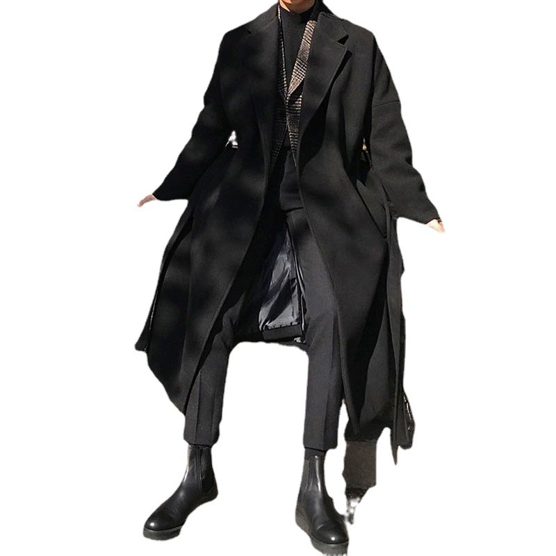 Trend woolen coat, trench coat, mid-length, increased thickness