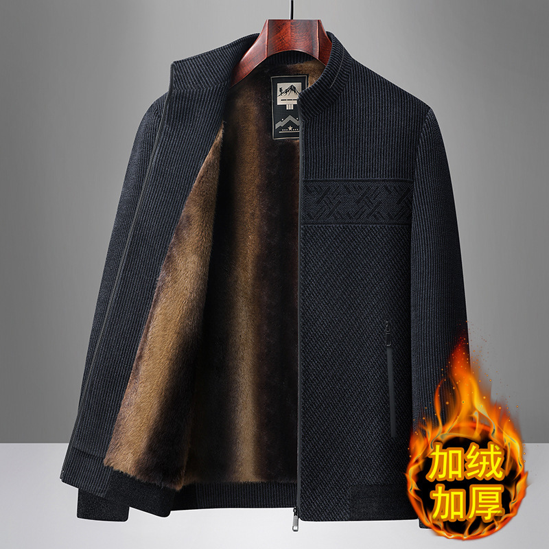 2025 New Autumn and Winter Velvet Thick Jacket for Middle-Aged and Elderly Men's Warm Chenille Grandpa Outwear Dad's Cotton Outwear 2025 New Autumn and Winter Velvet Thick Jacket for Middle-Aged and Elderly Men's Warm Chenille Grandpa Outwear Dad's Cotton Outwear