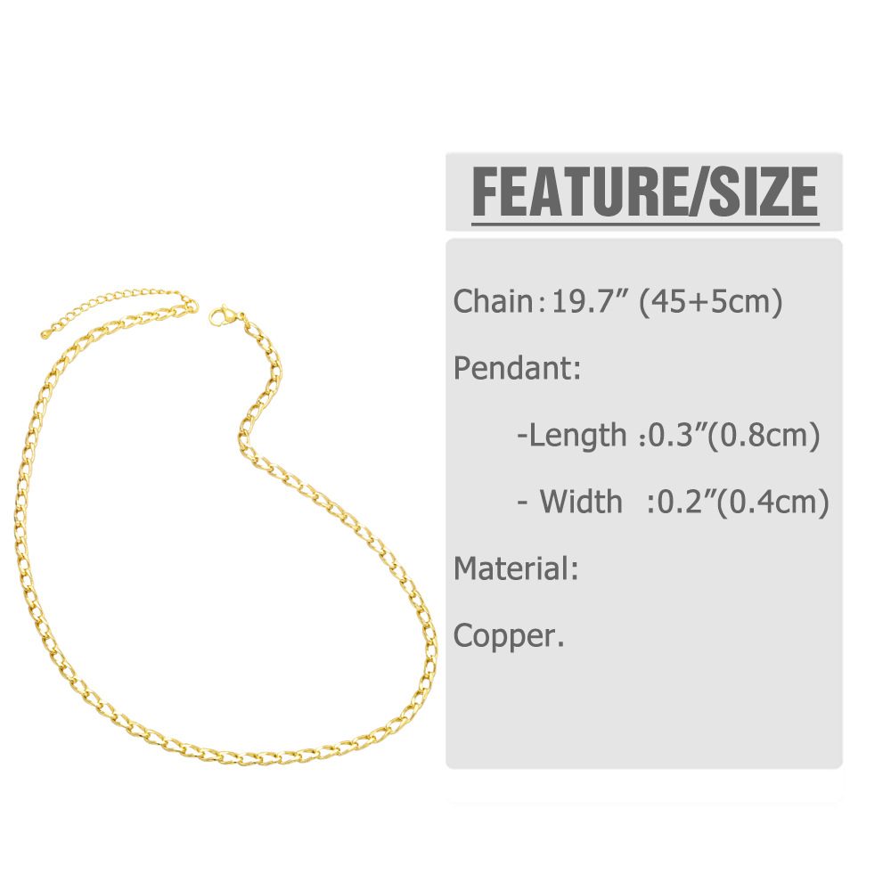 Fashion Hip-hop Hipster Cuban Unisex Gold-plated Copper Bracelet Necklace display picture 1