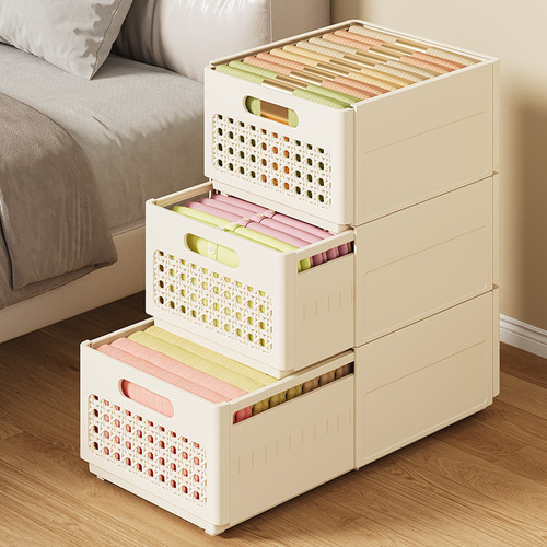 Extendable Bedroom Storage Basket Clothes Pants Household Wardrobe Layered Organizer Box Seasonal Clothing Storage Basket