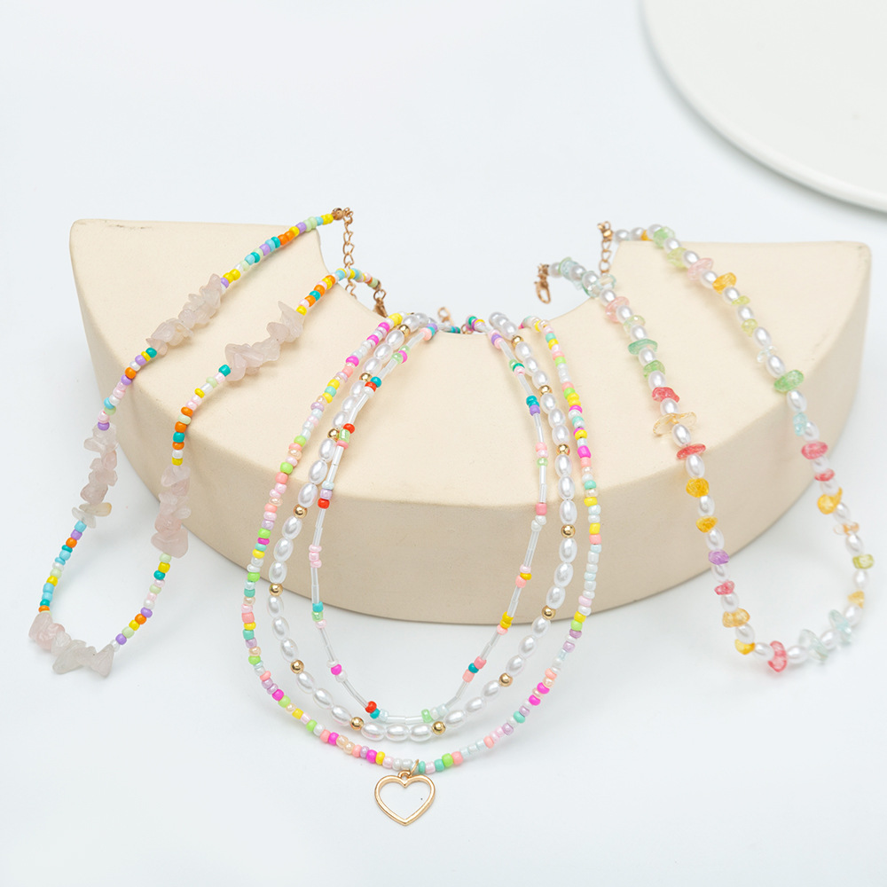 Fashion Simple Style Geometric Alloy Resin Beads Necklace