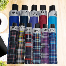 雨伞十骨加固抗风超大三人雨伞大号折叠双人英伦格子晴雨伞男女款