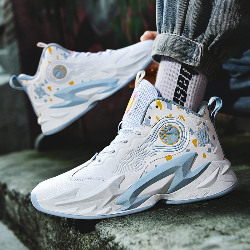 Chaussures de basket-ball en cuir bottes de combat pour hommes nouvelles chaussures de sport garçons en cours d'exécution collège enfants étudiant chaussures d'entraînement en béton_voghion.com