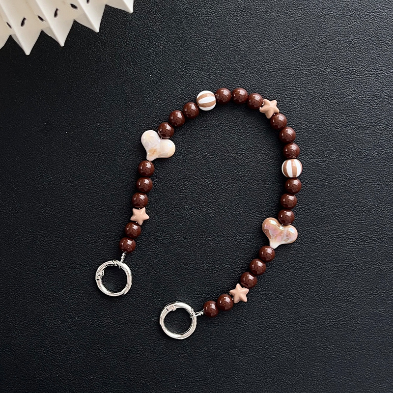 피치 스타 브라운 짧은 체인 - 길이 약 32CM