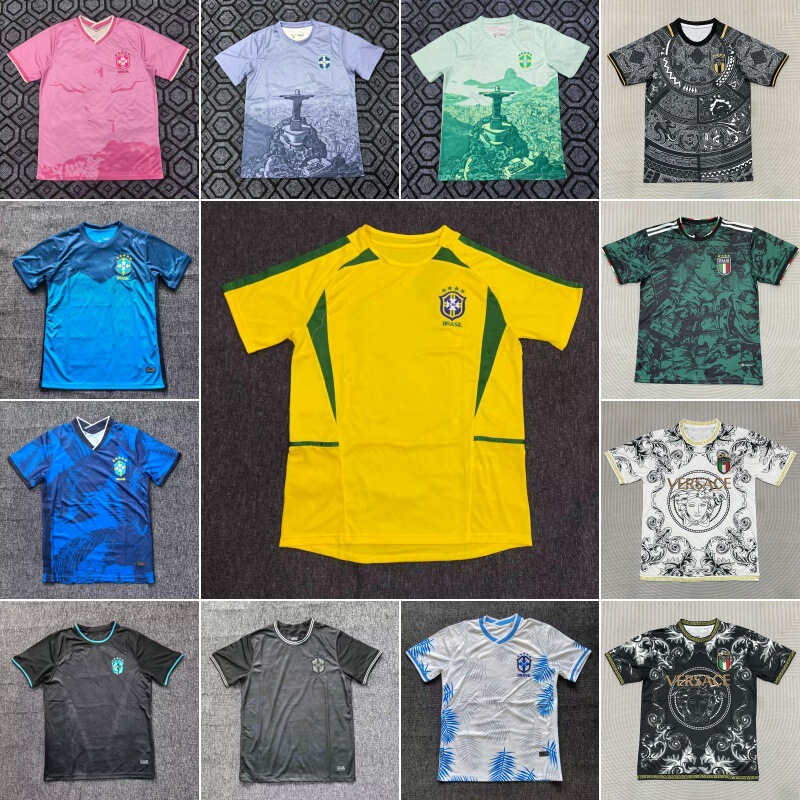 Cross-Border Football Jerseys 2026 World Cup Jersey Italy 125Th Anniversary Brazil Collaboration Short-Sleeve Top Team Shirt Cross-Border Football Jerseys 2026 World Cup Jersey Italy 125Th Anniversary Brazil Collaboration Short-Sleeve Top Team Shirt