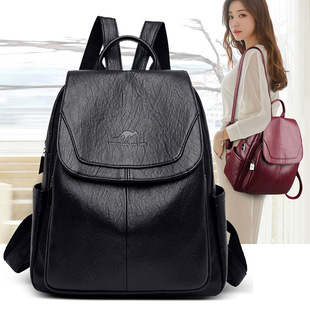 Fashionable Backpack Women's 2025 New Easiest for Match Large Capacity Soft Leather Backpack Student School Bag Outdoor Travel Women's Bag