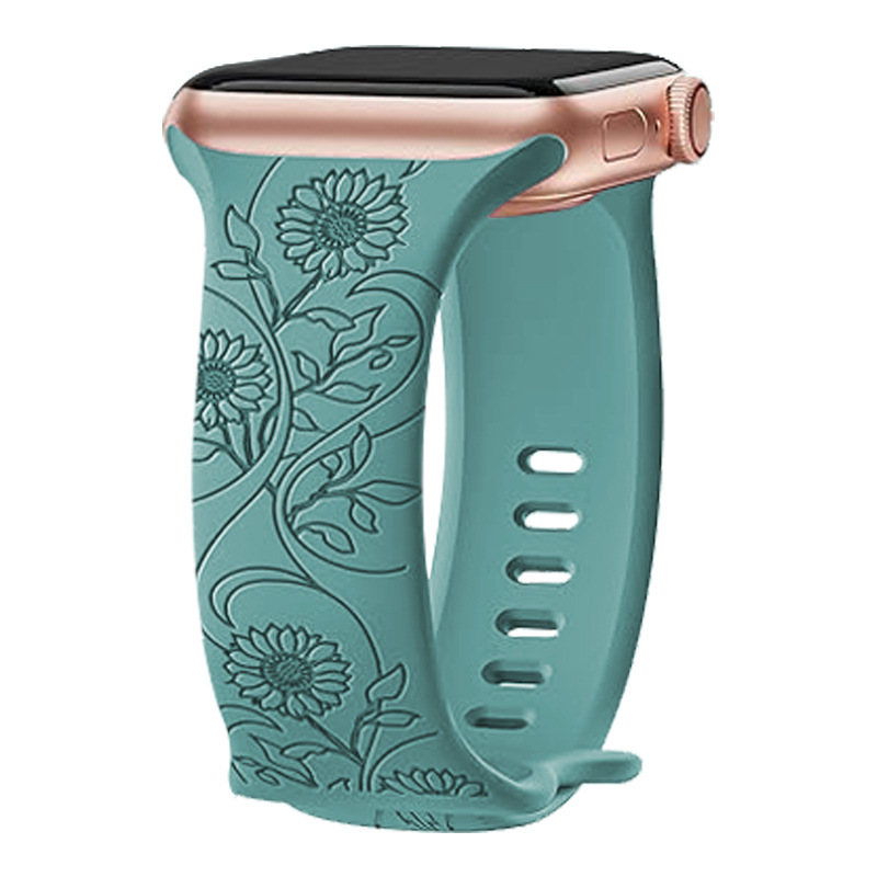 This is a patterned silicone waterproof strap suitable for the apple watch 9th generation Ultra smart sports watch undefined