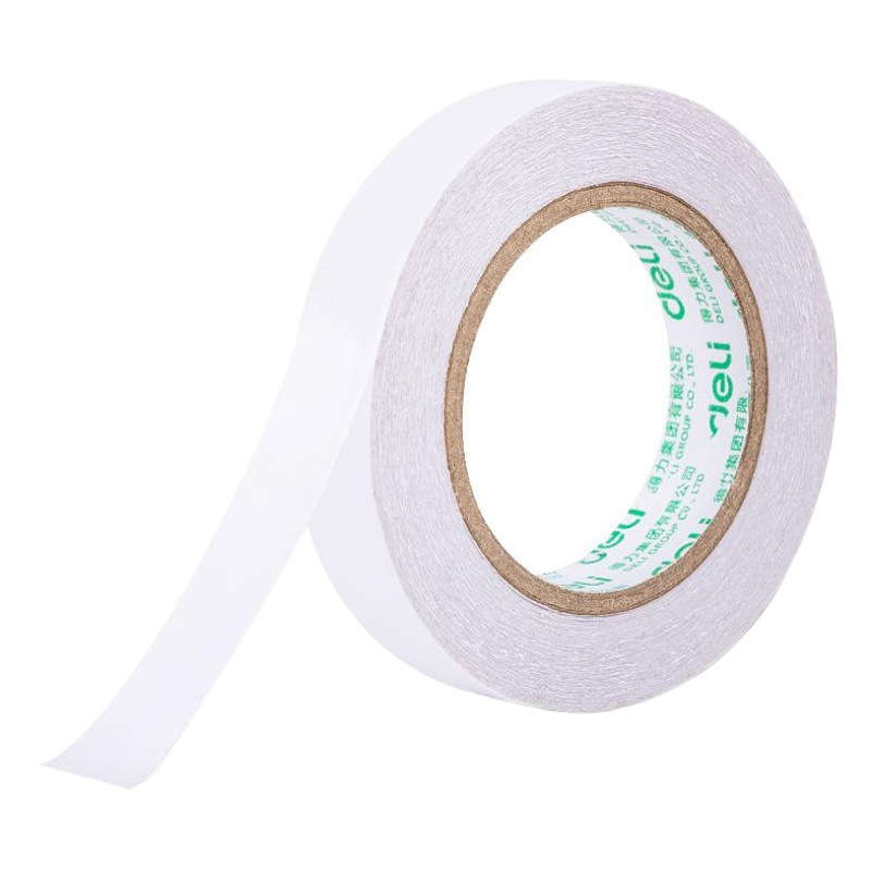Deli Small Roll Double-Sided Tape Individually Packaged Cotton Paper Double-Sided Easy-Tear Tape Student Double-Sided Cotton Paper Tape Double-Sided Tape