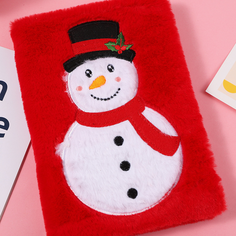 新しいぬいぐるみのノートの漫画の雪だるまのクリスマスのプレゼントのメモ帳の学生は手作りのDIYの帳簿を学びます。|undefined