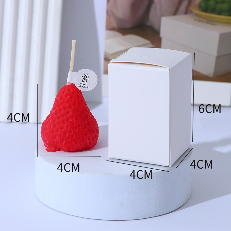 Fruta forma de fresa cera aromaterapia vela decoración al por mayor props lindo simulación creativa foto regalo cumpleaños