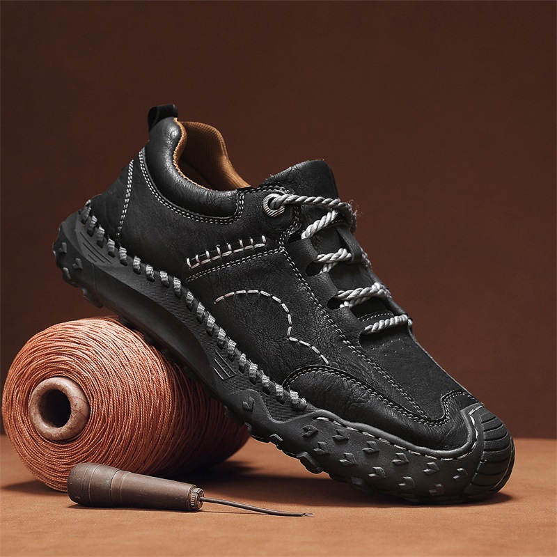 Plus-Size Autumn And Winter Breathable Loafers Handmade Casual Men's Leather Shoes Trendy Goodyear Handmade Men's Shoes_vogvips.com